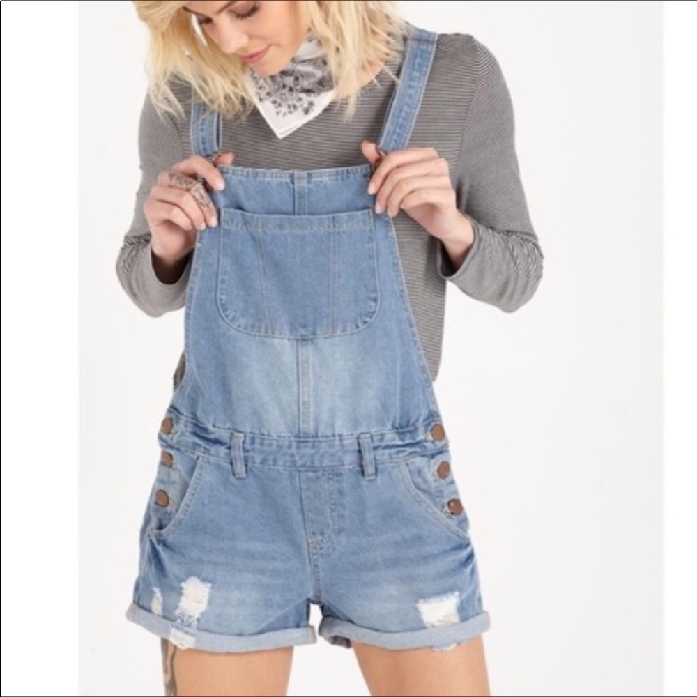 Cotton On Classic Shortall Distressed Overalls 8